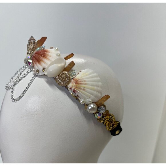 Mermaid Custom Headpiece Head Wear Hat Headband Performance Mermaid Crown with R - Picture 5 of 10